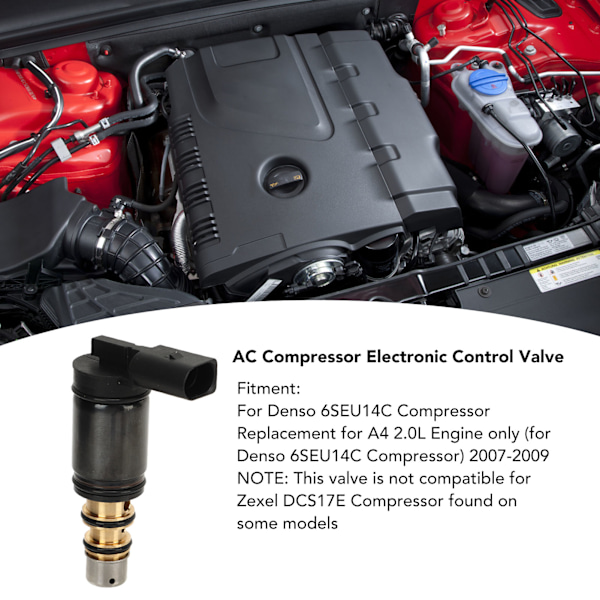 AC Kompressor Elektronisk Styreventil Præcisionsstyring Energibesparende AC Kompressor Styreventil Udskiftning til A4 2.0L Motor