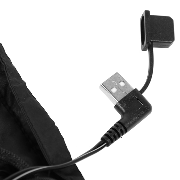 Opvarmningsvest Unisex Mænd Kvinder USB PlugIn Opvarmningsvest til Vinter Sort(M )