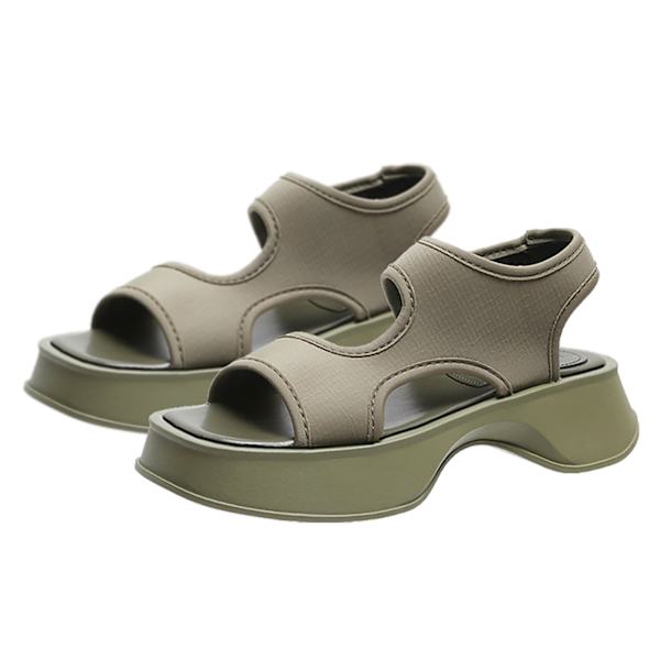 Sport-sandaler med tjock sula, avslappnad och trendig, bekväm, ergonomisk, hudvänlig, för shopping, resor, grön, storlek 37