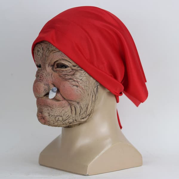 Røykende Bestemor Maske Latexhodeplagg