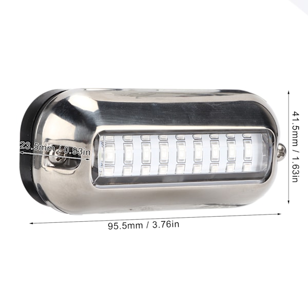 Blå 27LED undervannslys 74LM Lyssterk akterlys IP68 Vanntett rustfritt stål skall for marinebåt