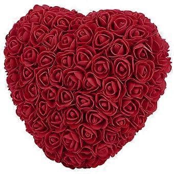 Særpreget Hjerteform Kunstig Rose Blomst Simuleringsblomst for Valentinsdag Bursdag Mørk Rød