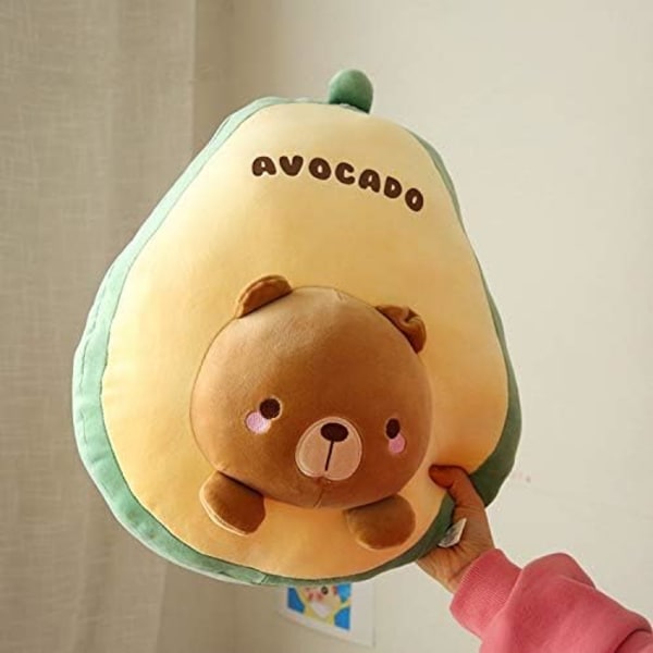 Söt Kawaii-stil Avokado Gosedjur, Plyschkudde för Barn Tonåringar Vuxna, Mjuk Plyschleksak med Fjäder PP Bomullsfyllning, Tvättbar Design,
