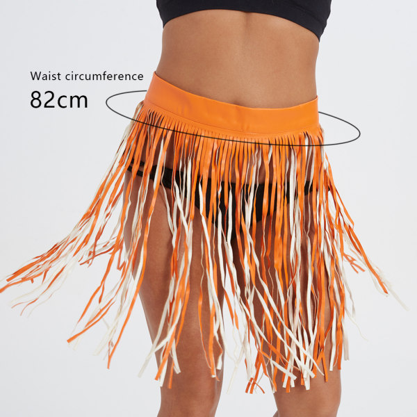 Läderkjolar Tofs Midjekedja Bälten Punk Midja Body Accessoar Orange