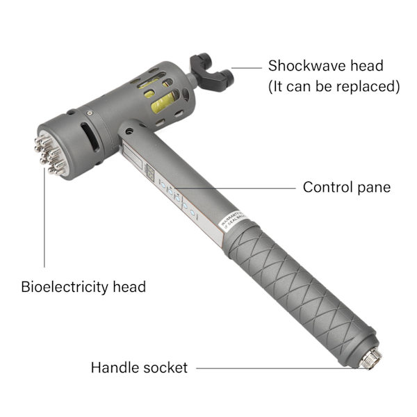 Elektromagnetisk ED Behandlingsmaskine 11 Hoveder Forbedrer Cirkulation Ekstrakorporeal Shockwave Enhed 100‑240V EU Stik