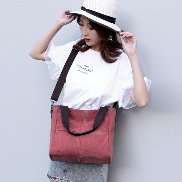 Handväskor, Canvas Crossbody-väskor för kvinnor Fashion Crossover