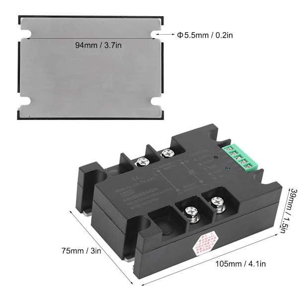BERM Solid State Relay SSR Enfase Full Isolerende Intelligent DC Spenningsregulering VD LA(BEM-40-ZN-TY-220)