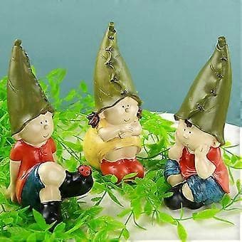 Harpikshåndværk mini dværg figur dekoration til have dekoration