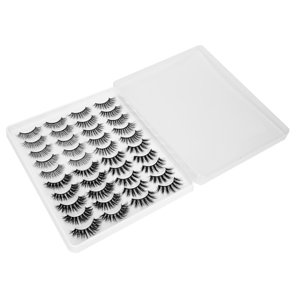 20 Par Multilagrede Kunstige Vipper Fluffy Tykke Volum Vipper Håndlaget Falske Vipper (G203)