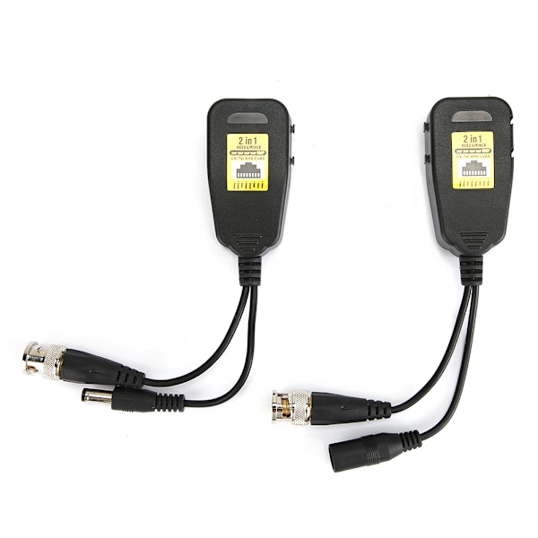 Par 8MP HD-CVI / AHD / TVI / CVBS Transceiver Ström + Video Sändar Balun