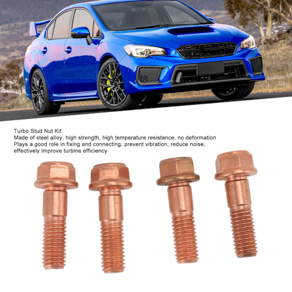 43mm Turbo Stud Nut Kit M10x1.5 Stål Legering Høy Styrke Rustfri for T3 T4 T5 T6 Turbolader