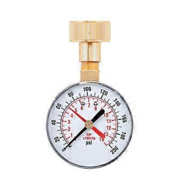 Trykmåler 0 til 200PSI messing 3/4\" han NPT gevind nedre montering, multifunktionel trykmåler