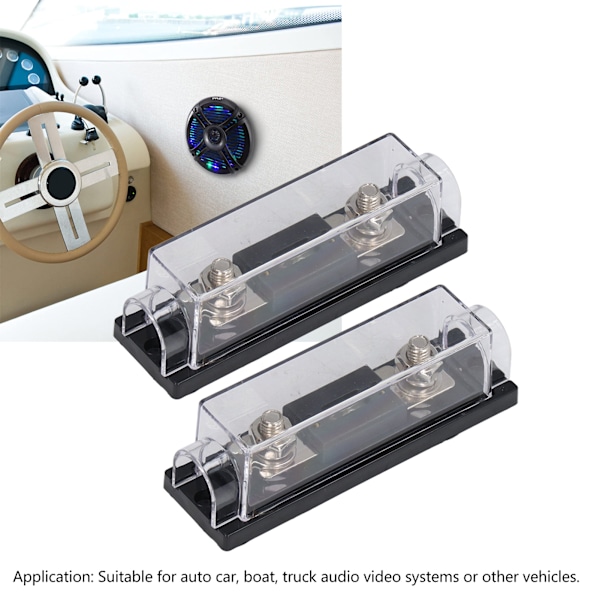 2-pack Säkringshållare Kit Koppar Legering 150A 48V Vattentät Universal Säkringsblock för Bilstereo