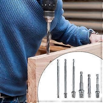6 stk. 1/4 3/8 1/2 Socket Adapter Drill Bit Sett Muttertrekker Power Extension Impact Hex Shank Adapter Bor Nøkkelhylse