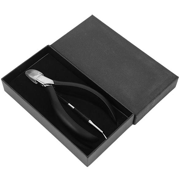 2-pack Inväxt Nagelklippare & Nagelbands-tryckare Set Silikonhandtag Tång Klippset Svart