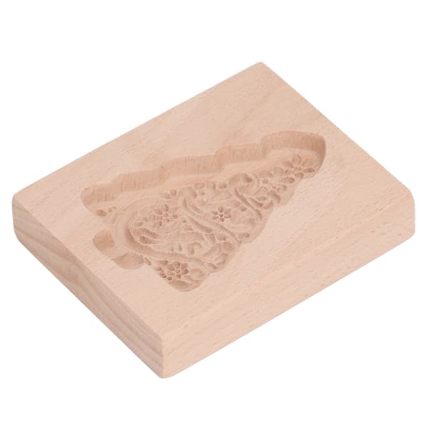 Snidad Trä Kakform Kök Pepparkaksform Press Stämpel Präglingsform