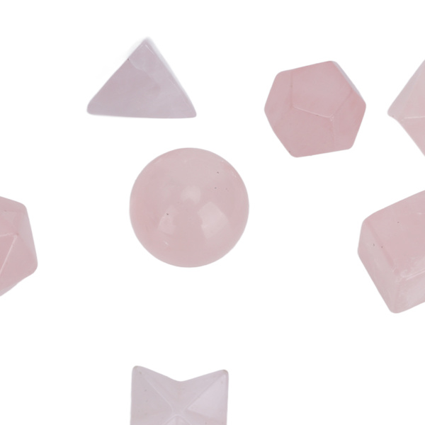 7 st Chakra Healing Crystals Geometriska Mönster Form Halvädelsten Dekorativ Positiv Energi Kristaller Ornament Rosa