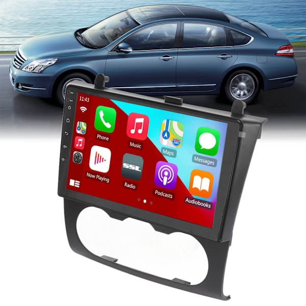 9-tums pekskärm för bilstereo med Android 11 Wifi Bluetooth 5.0 8 kärnor Mirror Link Ersättning för Teana Altima 2008‑2012 1G RAM+16G ROM