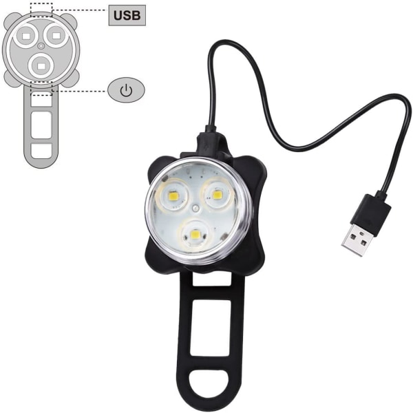 2 Lights USB Rechargeable Bike Light Set,Super Bright Front