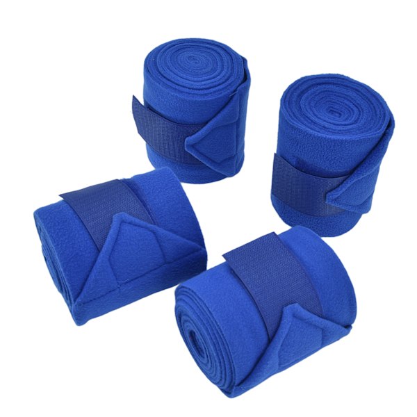 4 st Hästbenskydd med Kardborreband Mjuk Polyester Set Kit för Hund Ko Katt Blå