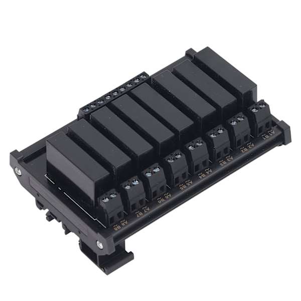Solid State Relay Modul DIN Skinnemontering 8 Kanaler Solid State Relay 3‑32VDC Inngang 5‑8A 24‑480VAC Last