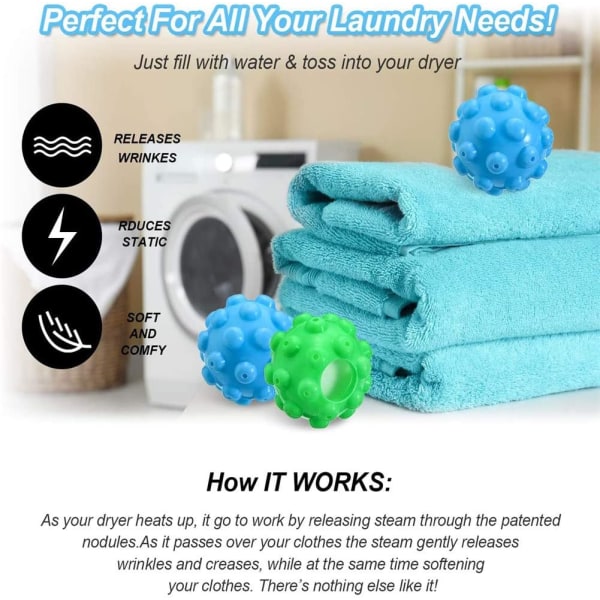 Återanvändbara tvättbollar för torktumlare - Kan minska statisk elektricitet