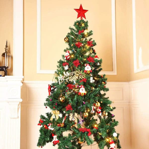 24 stk. Glitter Julestjerne Juletrepynt Juleblomstdekor Ornament