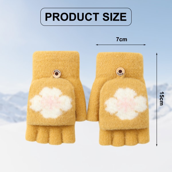 2 kpl Snowflake naisten puolisormeiset hanskat talven lämpimät ulkokäyttöön