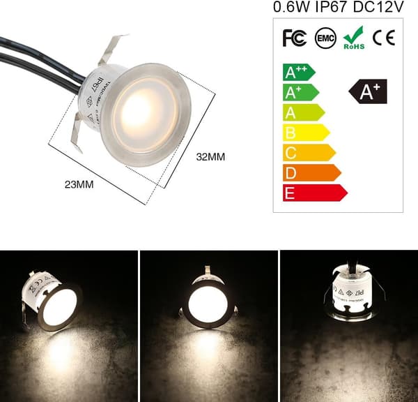 16 stk. LED innfelte spotter, innfelte spotter, LED tak