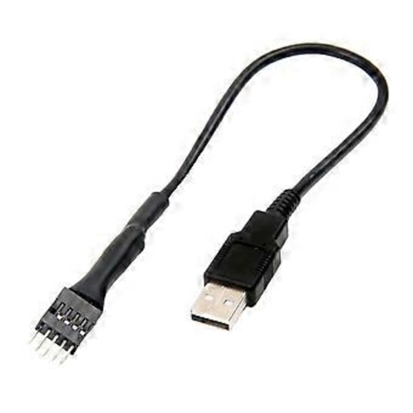 20cm 9-Pin Hane till Extern USB A Hane PC Moderkort Intern Dataförlängningskabel