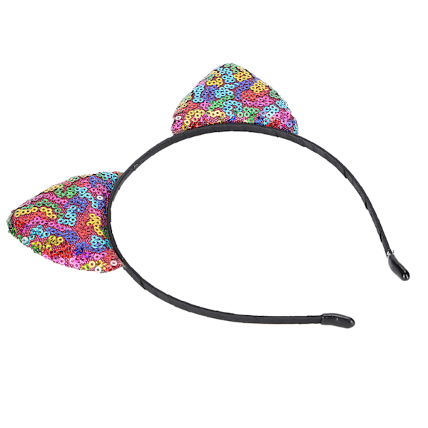 Kattöron Hårband med Vändbara Paljetter, Glitter Glänsande Kitty Säkerställer Mångsidighet & Halkfritt för Daglig Användning, Elasticitet Passar De Flesta Huvuden för Komfort