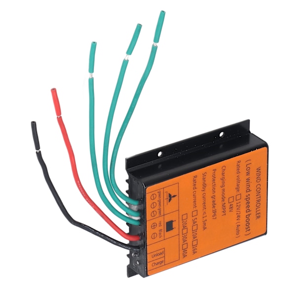 Vindladningsregulator 48V 600W MPPT Lavspenningslading IP67 Beskyttelse Trinn Opp Vindenergi Regulatorer 16A