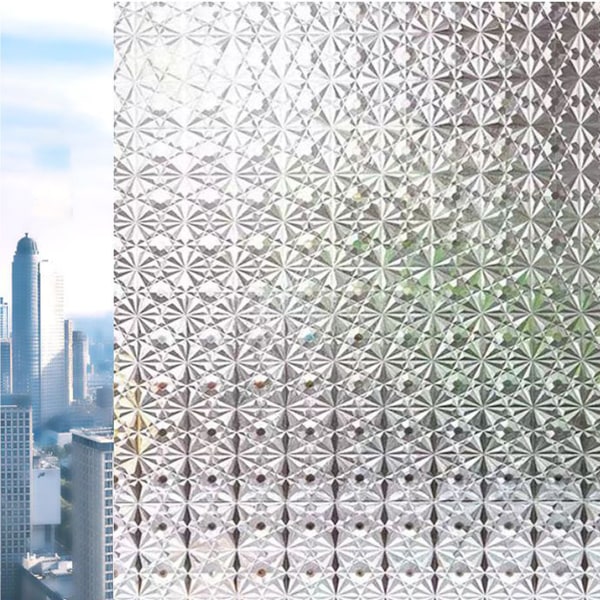Diamantmønster vindu frostet glass klistremerke gjennomskinnelig ugjennomsiktig