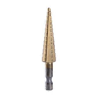 Bärbar 3-delars stål för titanskiktad stegborr Quick-change 1/4\" Hex Skaft Guld