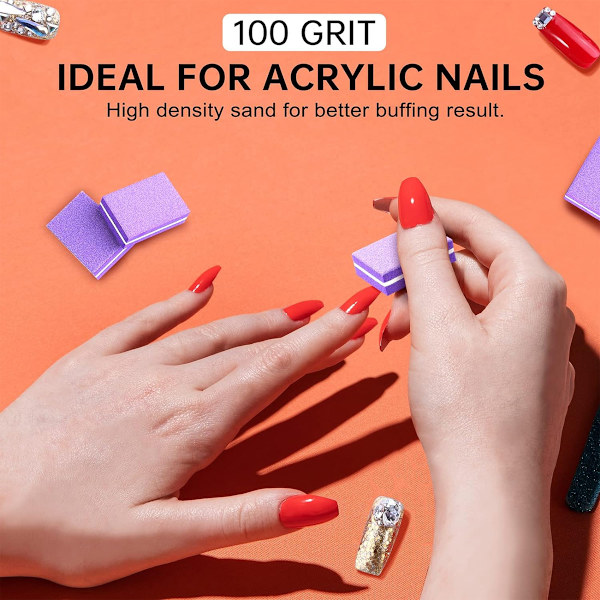 Mini Nail Buffer Grit Buffing BlocksSponge double-sided polished nail file