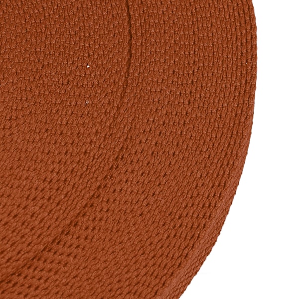 50 Yards Bomullsband 0.8 tum Tjockt Mellantungt Polyester Bomullsband för Tygkassar Koppellemmar Hantverk Brun