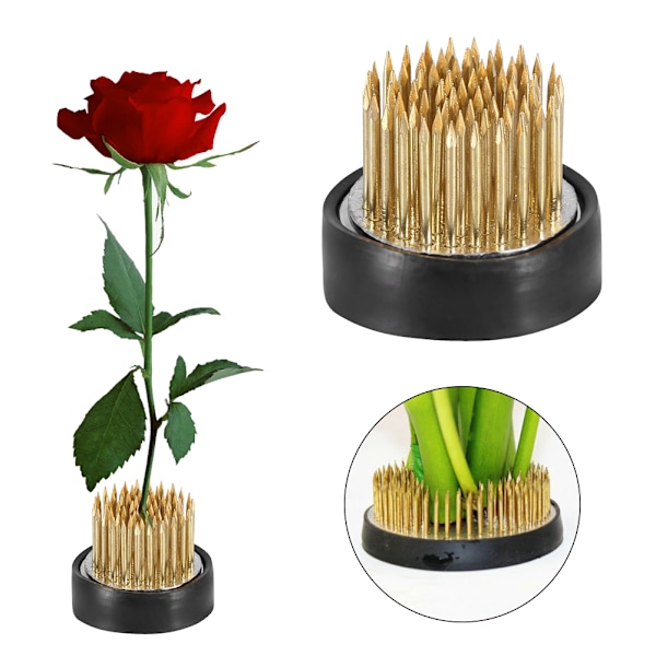 Pyöreä Kukkien Asettelupinni Ikebana Kenzan Kukkien Koristelu Kiinteä Asetteluväline (Halkaisija 3,5 cm)