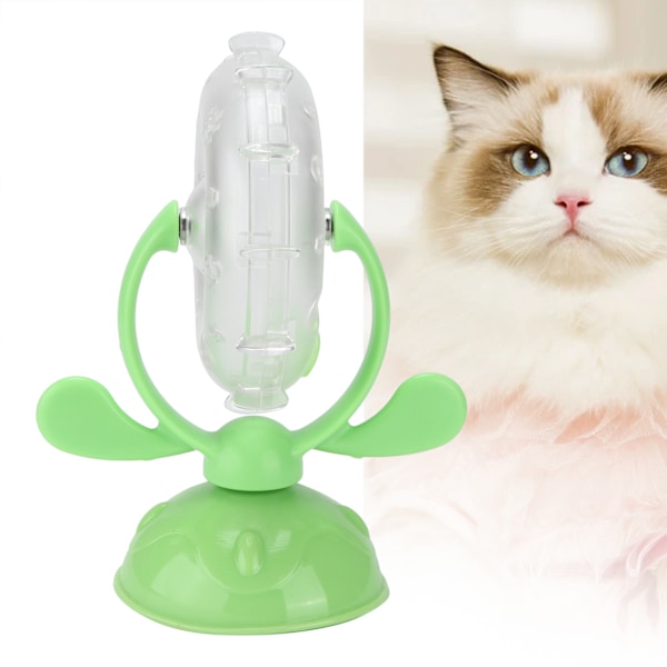 Katt Leksak Ljus Plast Interaktiv Matläckage Rotation Vindmölla Leksak för Träning av Katter