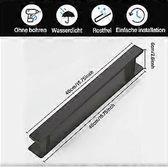 Selvklebende Baderomshåndkleholder (Svart) 40*6*4.5cm
