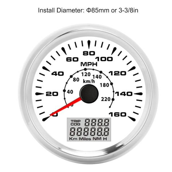 3‑3/8 tuuman nopeusmittari GPS 160MPH 0‑220KM/H 9‑32VDC laivaan, jahtiin, moottoripyörään, tekniseen ajoneuvoon