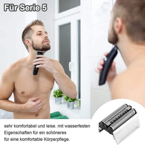 Høykvalitets erstatningshode for barberhøvel for menn, rustfritt stålnett våt og tørr barbering erstatningshode, tilpasser seg ansiktskonturer lett