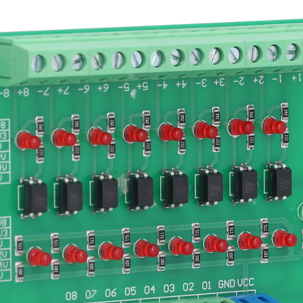 Optisten eristysmoduuli 24V - 5V 8 kanavainen optokytkimen PLC-signaalimuunninlevy