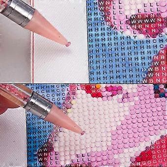 2 stk. Diamant Kunst Pen Sæt til 5D DIY Gem Maleri Voks Opsamlingsværktøj