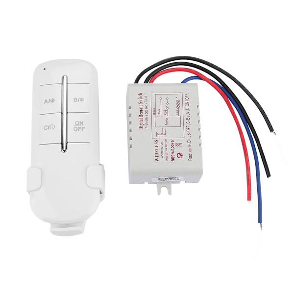 ON/OFF AC180-240V Langaton Vastaanotin Lamppu Valo RF Kaukosäädin Kytkin (1 Tie 1000W)
