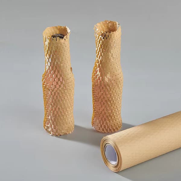 Honeycomb Packpapper för Flyttmaterial, Miljövänligt Packpapper Återvinningsbar Honeycomb Papper Skyddsrulle med Perforerad Design