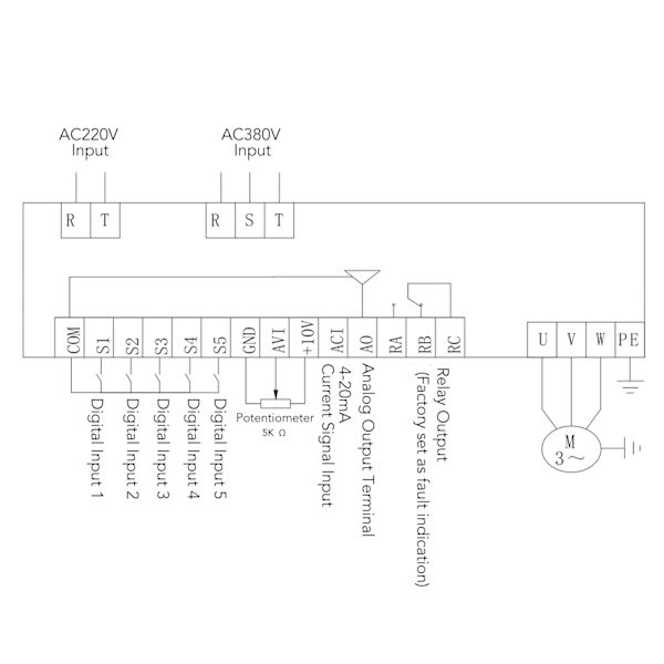 Vektorfrekvensomformare 3-fas 5,5 kW Universal Vector VFD 340‑440V Ingång 0‑44V Utgång