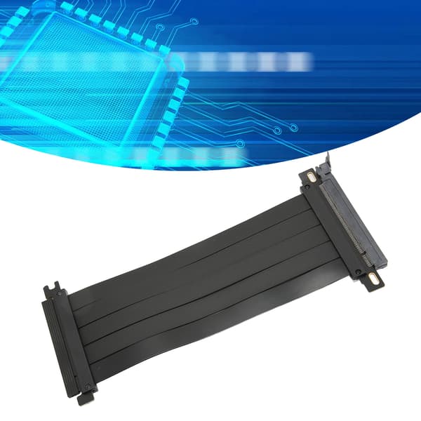 PCIe 4.0 X16 Riserkabel, Skärmad Höghastighets Högervinkel Förlängning för Vertikal Montering av GPU, EMI-skydd Flexibel Design med 128Gbps Data