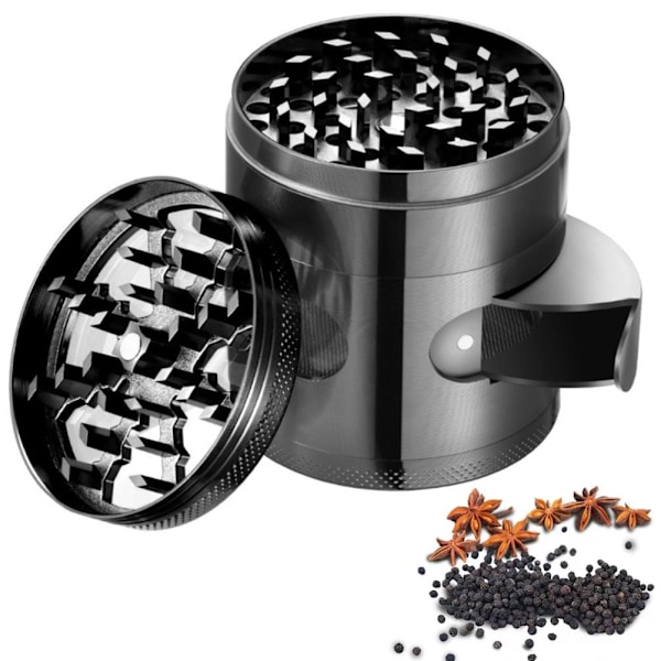 Lättanvänd Köksassistent, Kryddkvarn med Hög Kapacitet för Klassisk Design, Zinkmaterial med Behaglig Känsla (60 mm)