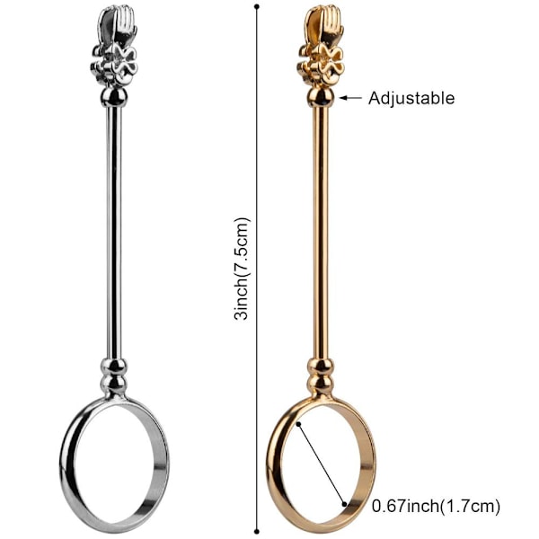 Metallhållare för handsfree-design, utdragbar metalldesign för mångsidig funktionalitet, metalltillbehör för män och kvinnor, stilren skeletthand