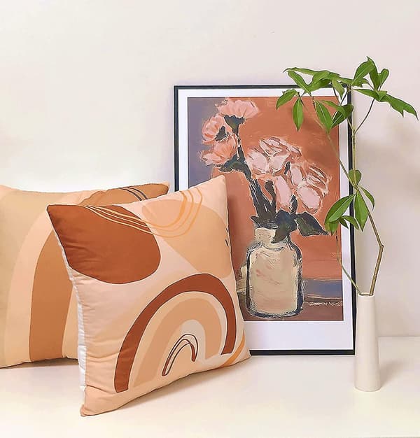 Geometriska Kuddöverdrag i Modern Midcentury-Stil, Mångsidig Inredning 45x45 cm, Lättskött och Slitstark för Soffa Säng Utomhus